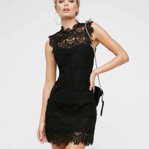 Free People Daydream in Black Lace Cocktail Dress